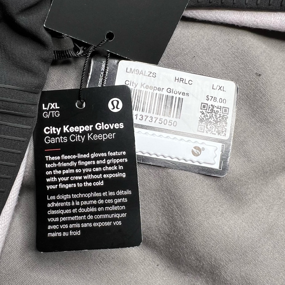Lululemon City Keeper Gloves NWT L/XL Light Grey (HRLC) *Fleece Lined - Picture 9 of 17